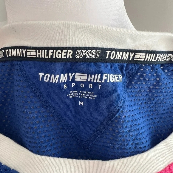 TOMMY Hilfiger sport colourblocked cropped mesh sweater - Picture 6 of 7